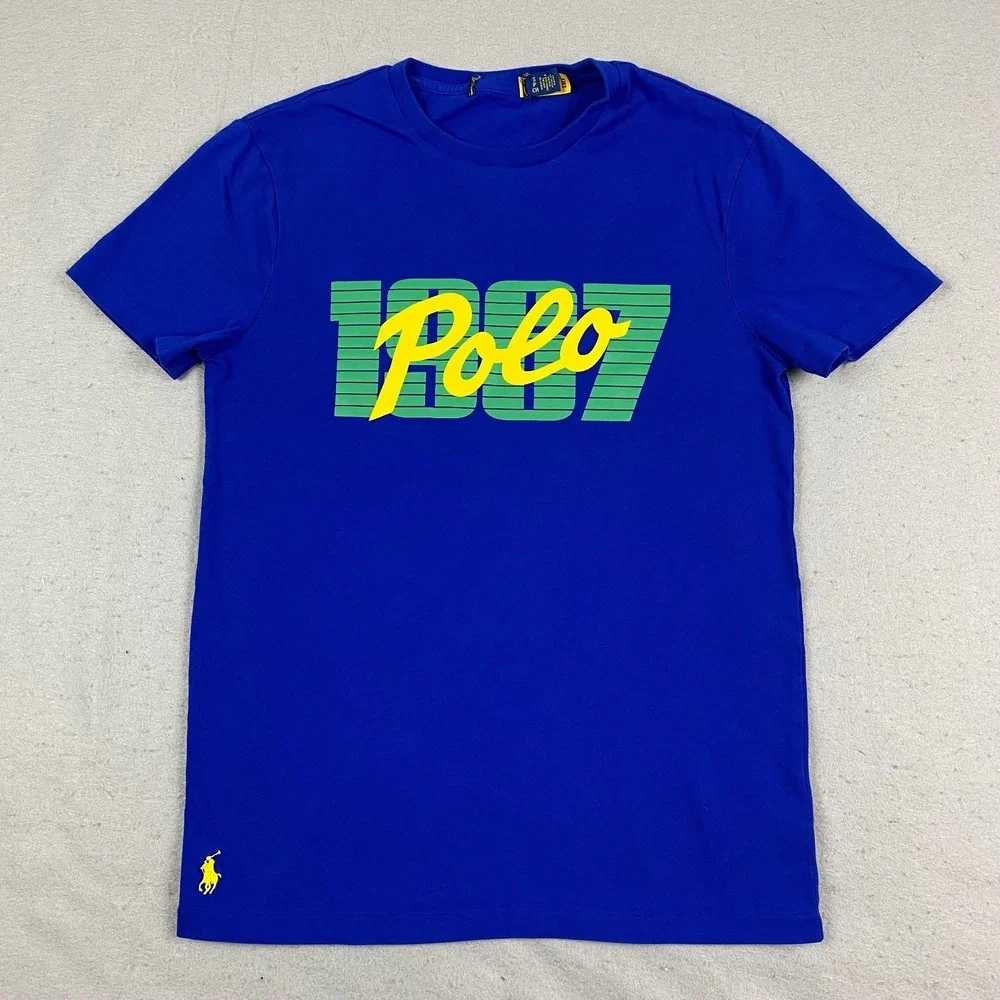 Polo Ralph Lauren Shirt Mens Small short Sleeve Graphic Logo 1967 Crewneck pony